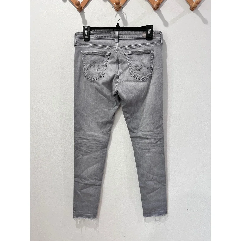 AG Jeans The‎ Legging Ankle Super Skinny Grey Wash Frayed Hem Jeans Womens